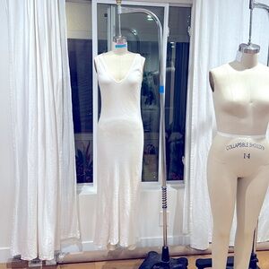 Sexy Bias Cut White Sheath Dress